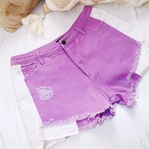 Fashion Nova Two Toned Denim Shorts